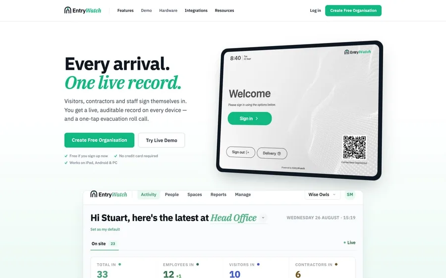 EntryWatch website