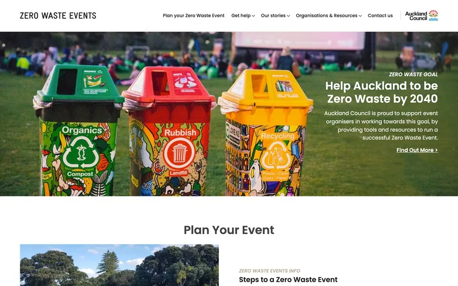 Zero Waste Events website