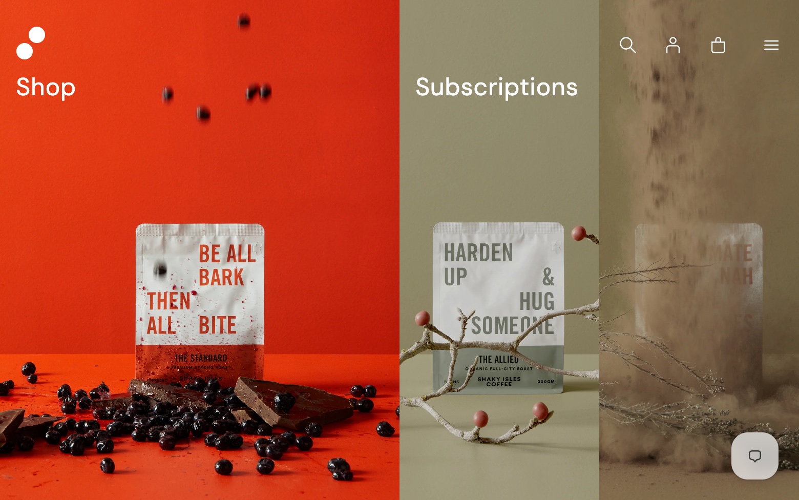 Shaky Isles Coffee website